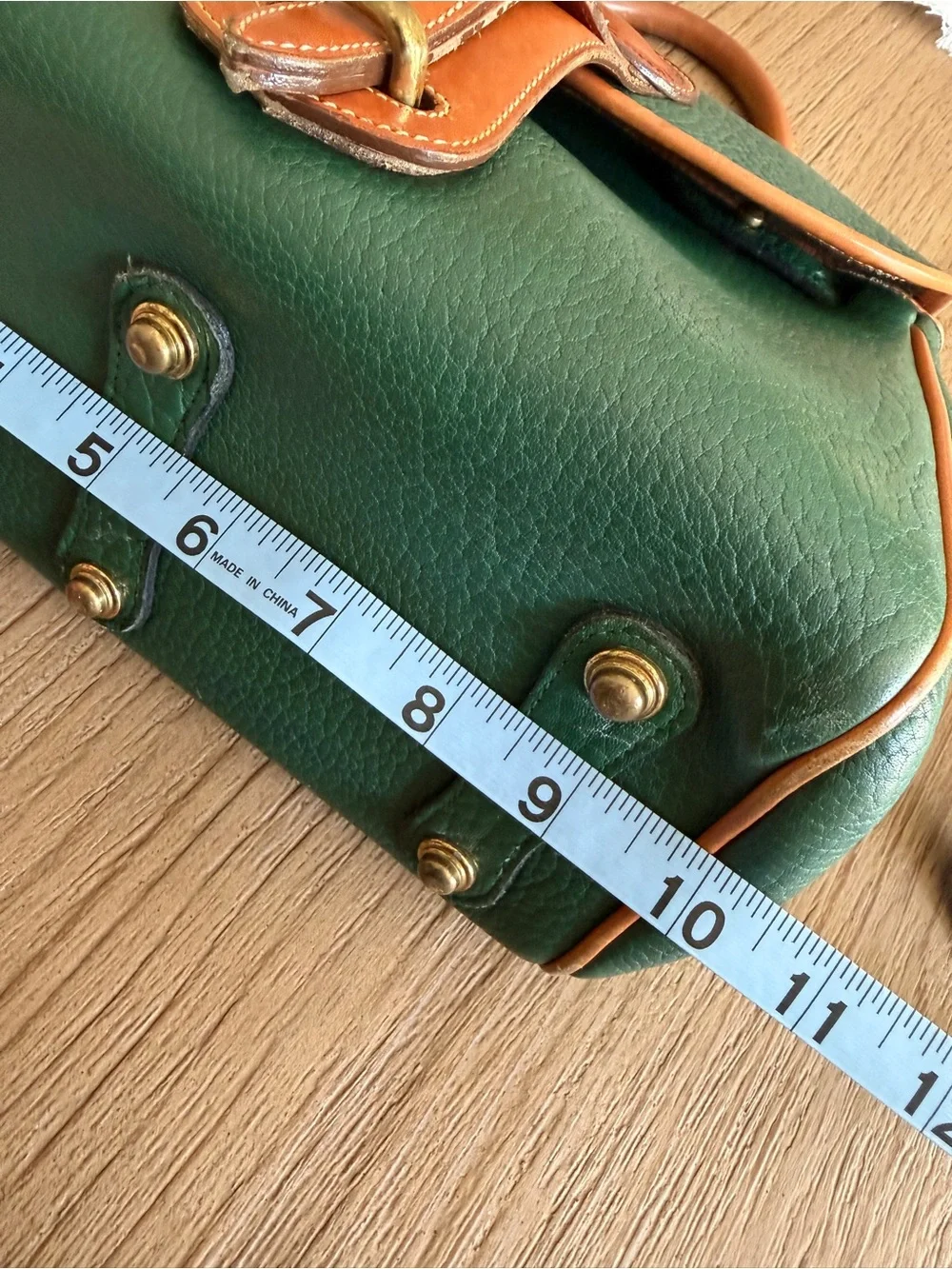 Vintage Dooney & Bourke AWL Surrey Satchel Forest Green British Tan